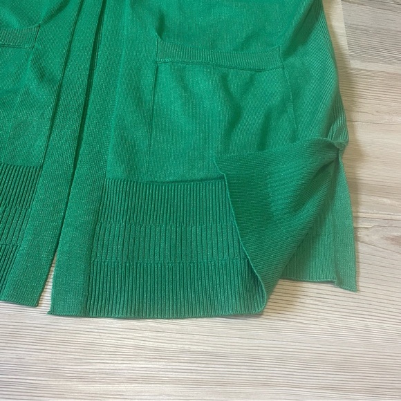 Talbots Open Cardigan Sweater Green Womens S Pockets Cotton blend - Picture 7 of 10